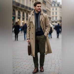 Ralph Lauren Men Stylish Tan Trench Coat | Size: 42S | Color: tan